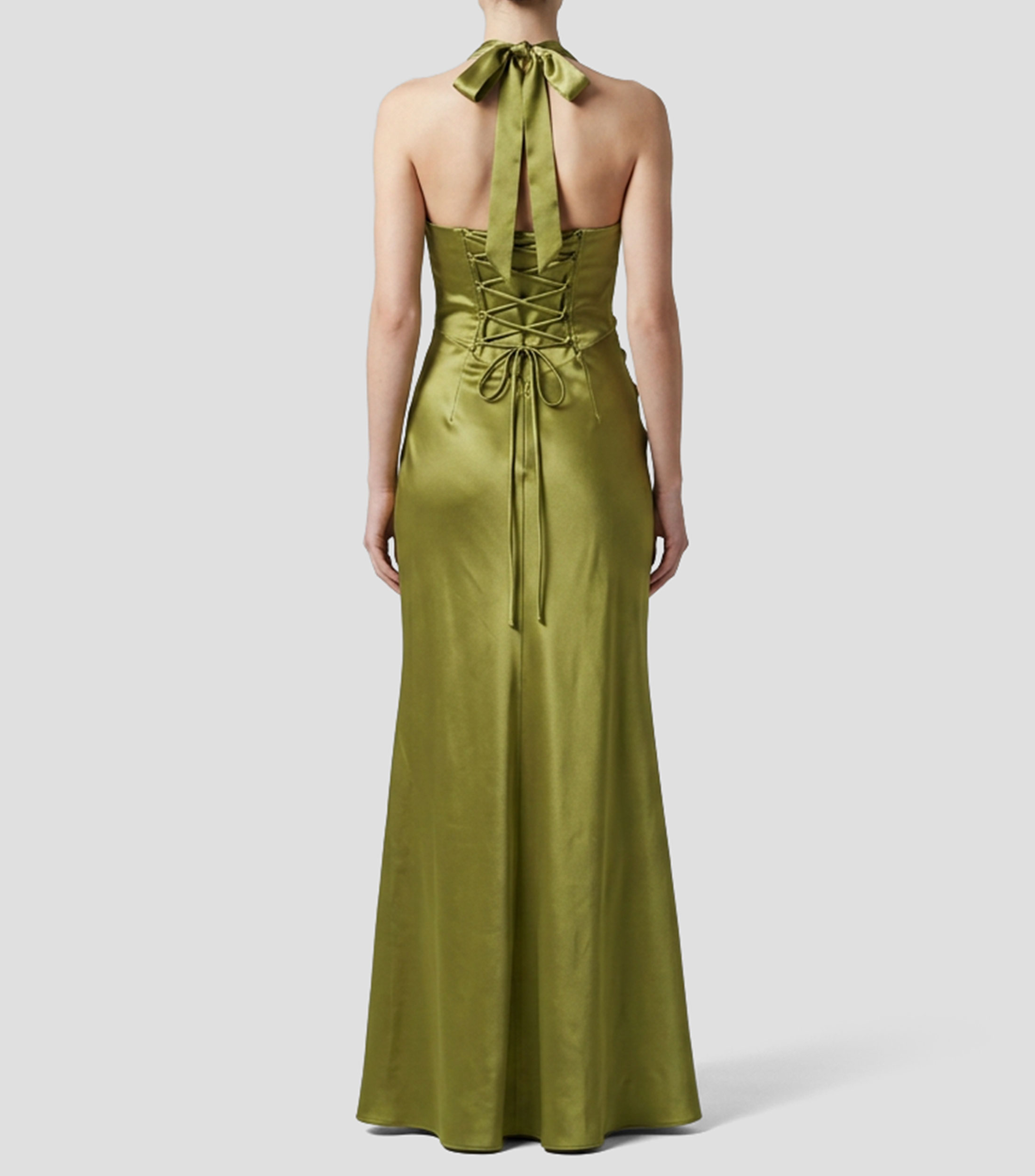 Vestido largo liso Mujer